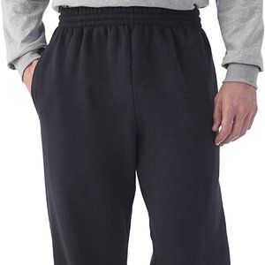 Fruit of the Loom Mens Elastic Bottom Sweat pants Black athletic comfort NEW NWT